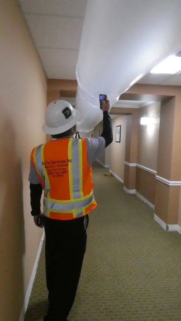 man performing a humidity test